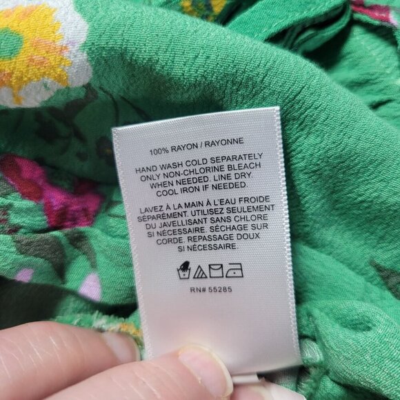 Green Floral Sleeveless Wrap Romper With Adjustable Straps & Elastic Waist By Ex - Picture 4 of 11